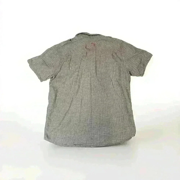 The North Face Plaid Brown Short Sleeve Button Up Mens Shirt XXL Pocket - Picture 2 of 7